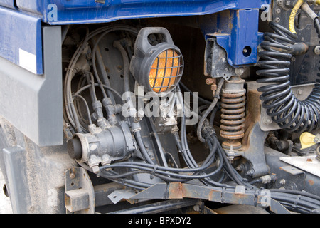 Close- up ot heavy truck`s rusty parts. Stock Photo